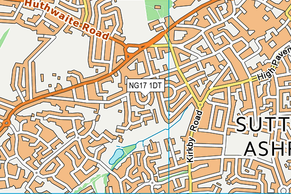 NG17 1DT map - OS VectorMap District (Ordnance Survey)