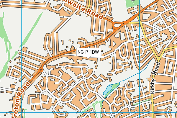 NG17 1DW map - OS VectorMap District (Ordnance Survey)