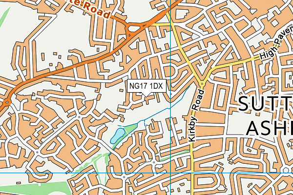 NG17 1DX map - OS VectorMap District (Ordnance Survey)