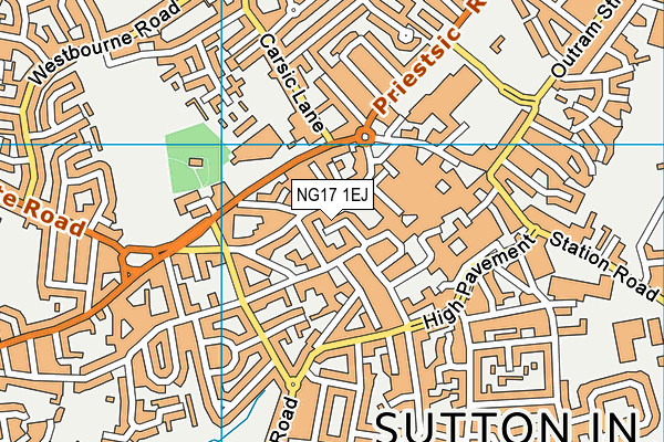 NG17 1EJ map - OS VectorMap District (Ordnance Survey)