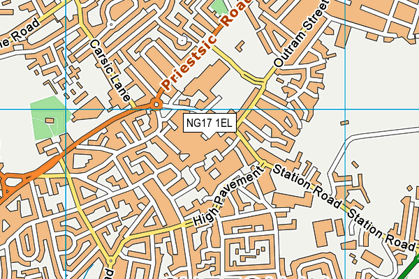 NG17 1EL map - OS VectorMap District (Ordnance Survey)