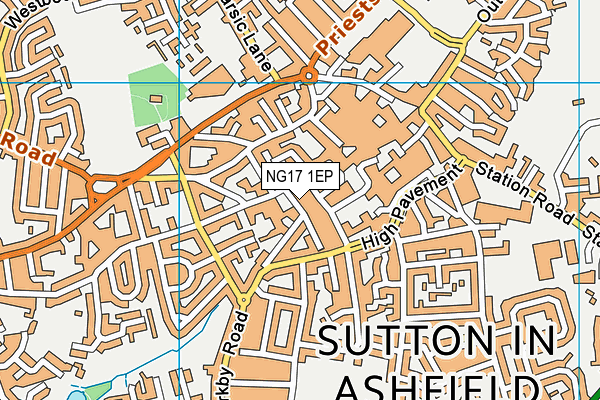 NG17 1EP map - OS VectorMap District (Ordnance Survey)