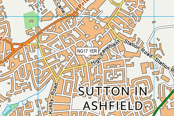 NG17 1ER map - OS VectorMap District (Ordnance Survey)