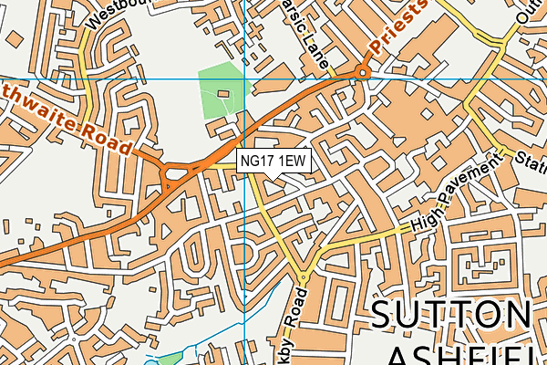 NG17 1EW map - OS VectorMap District (Ordnance Survey)