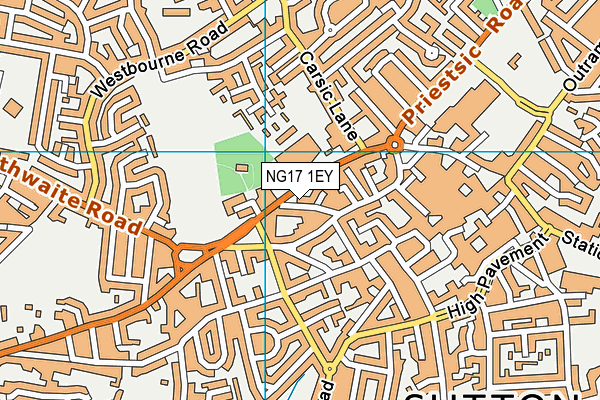 NG17 1EY map - OS VectorMap District (Ordnance Survey)