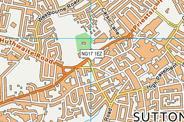 NG17 1EZ map - OS VectorMap District (Ordnance Survey)