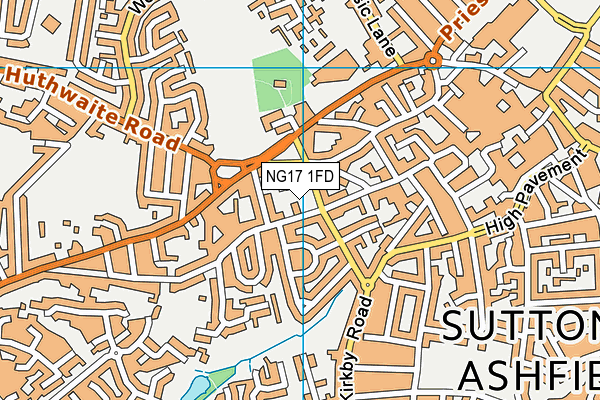 NG17 1FD map - OS VectorMap District (Ordnance Survey)