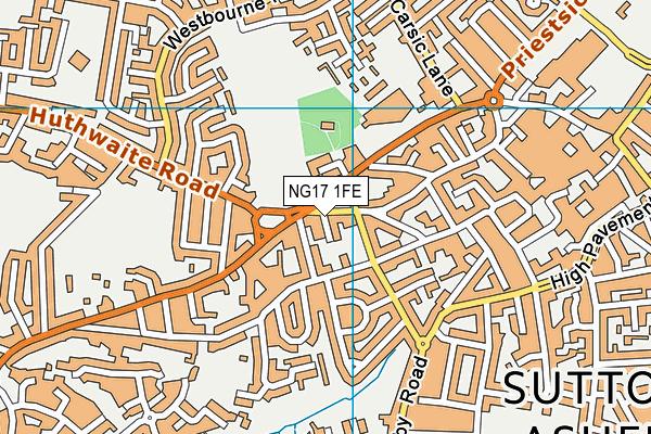 NG17 1FE map - OS VectorMap District (Ordnance Survey)