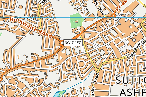 NG17 1FG map - OS VectorMap District (Ordnance Survey)