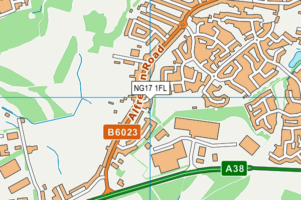 NG17 1FL map - OS VectorMap District (Ordnance Survey)