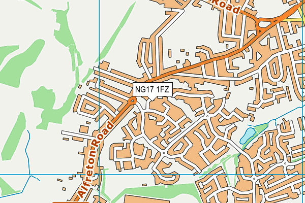 NG17 1FZ map - OS VectorMap District (Ordnance Survey)