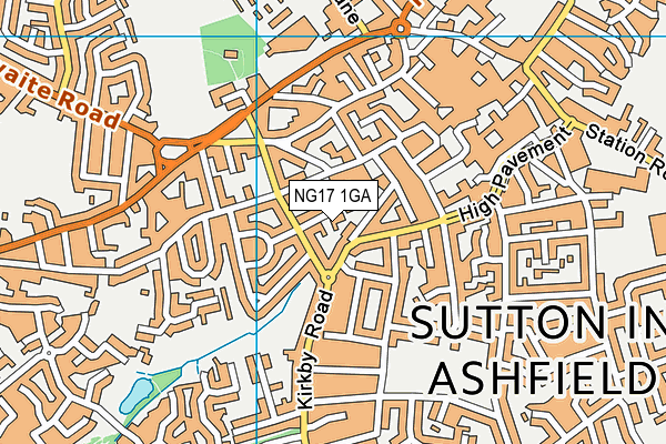 NG17 1GA map - OS VectorMap District (Ordnance Survey)