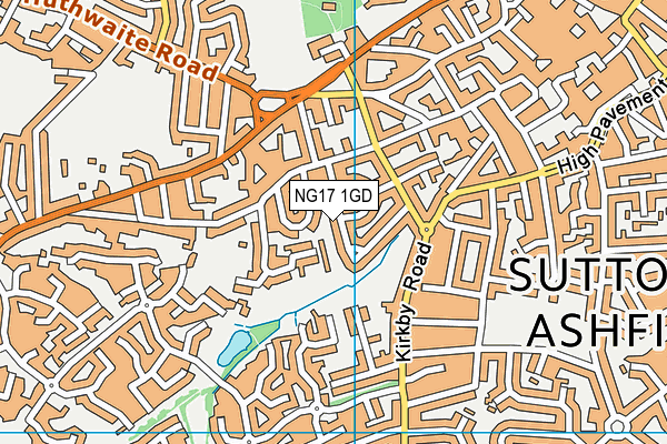 NG17 1GD map - OS VectorMap District (Ordnance Survey)
