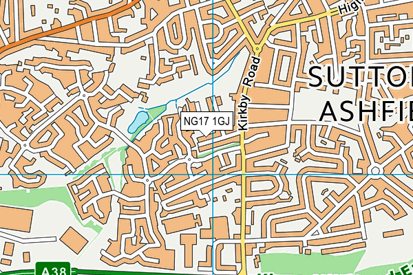 NG17 1GJ map - OS VectorMap District (Ordnance Survey)