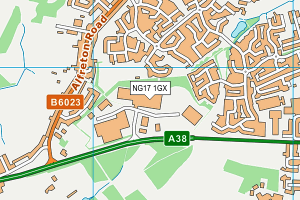 NG17 1GX map - OS VectorMap District (Ordnance Survey)