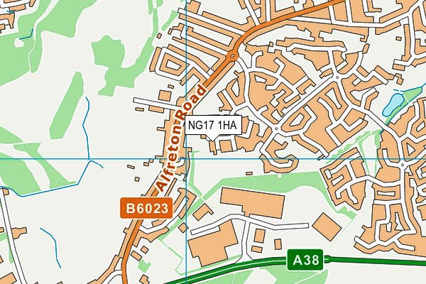 NG17 1HA map - OS VectorMap District (Ordnance Survey)