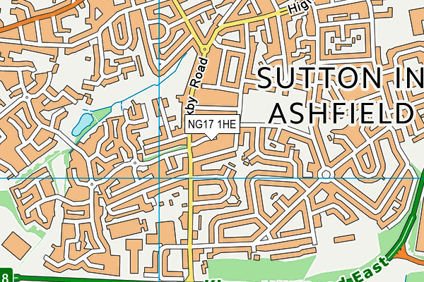 NG17 1HE map - OS VectorMap District (Ordnance Survey)