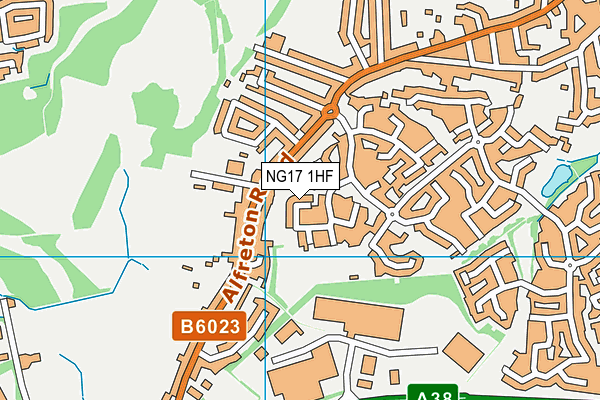 NG17 1HF map - OS VectorMap District (Ordnance Survey)