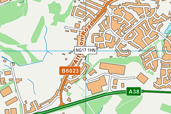 NG17 1HN map - OS VectorMap District (Ordnance Survey)