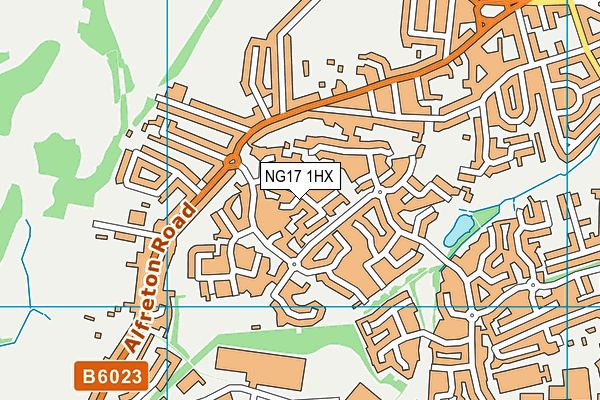 NG17 1HX map - OS VectorMap District (Ordnance Survey)