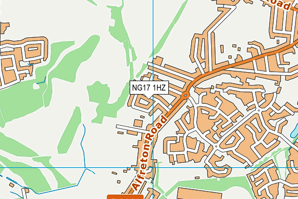 NG17 1HZ map - OS VectorMap District (Ordnance Survey)