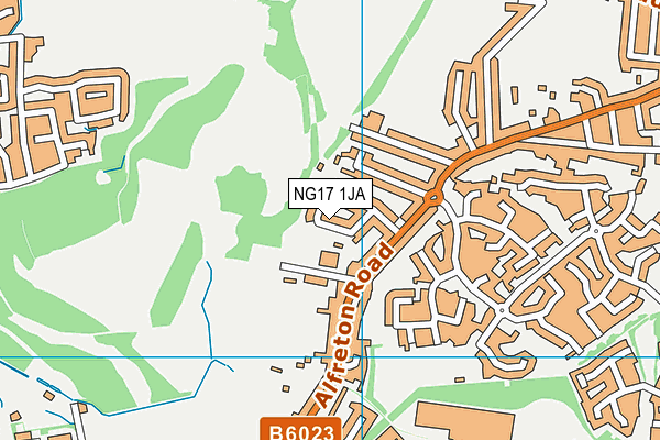 NG17 1JA map - OS VectorMap District (Ordnance Survey)