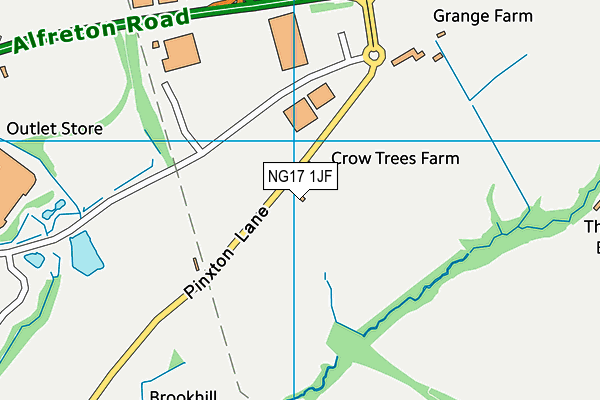 NG17 1JF map - OS VectorMap District (Ordnance Survey)