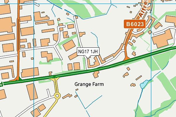 NG17 1JH map - OS VectorMap District (Ordnance Survey)