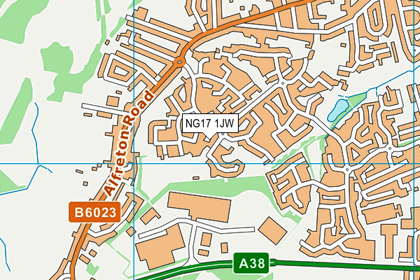 NG17 1JW map - OS VectorMap District (Ordnance Survey)