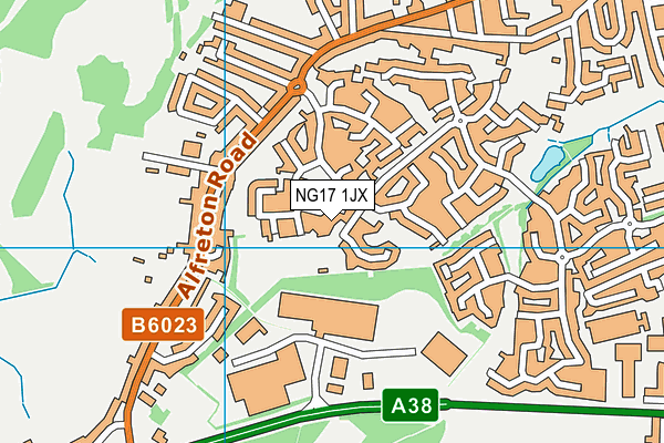 NG17 1JX map - OS VectorMap District (Ordnance Survey)