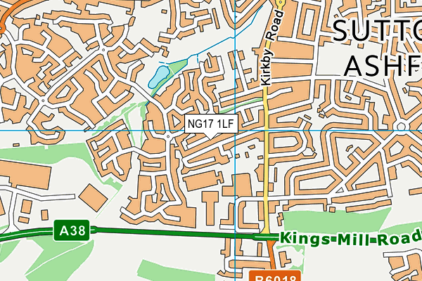 NG17 1LF map - OS VectorMap District (Ordnance Survey)