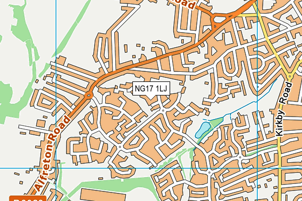 NG17 1LJ map - OS VectorMap District (Ordnance Survey)