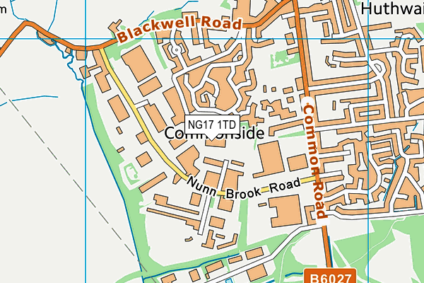 NG17 1TD map - OS VectorMap District (Ordnance Survey)