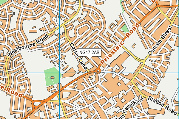 NG17 2AB map - OS VectorMap District (Ordnance Survey)