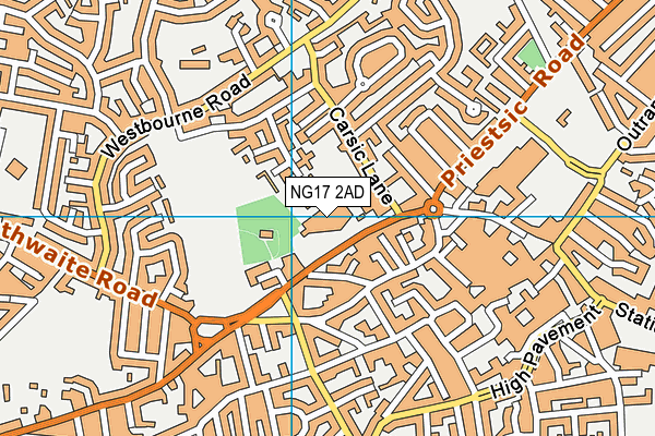 Lammas Leisure Centre map (NG17 2AD) - OS VectorMap District (Ordnance Survey)