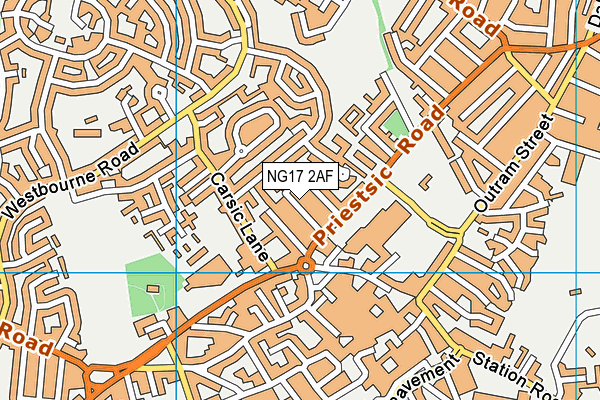 NG17 2AF map - OS VectorMap District (Ordnance Survey)