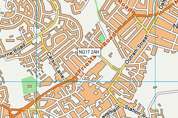 NG17 2AH map - OS VectorMap District (Ordnance Survey)