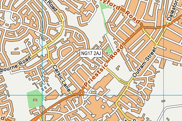 NG17 2AJ map - OS VectorMap District (Ordnance Survey)