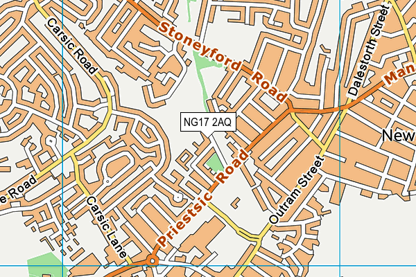 NG17 2AQ map - OS VectorMap District (Ordnance Survey)