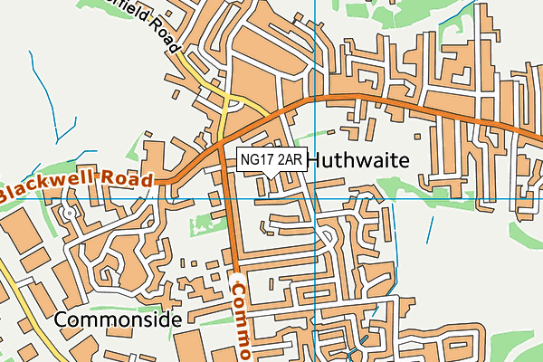 NG17 2AR map - OS VectorMap District (Ordnance Survey)