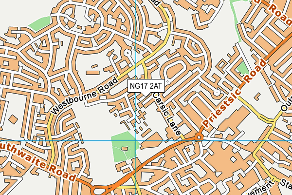 NG17 2AT map - OS VectorMap District (Ordnance Survey)