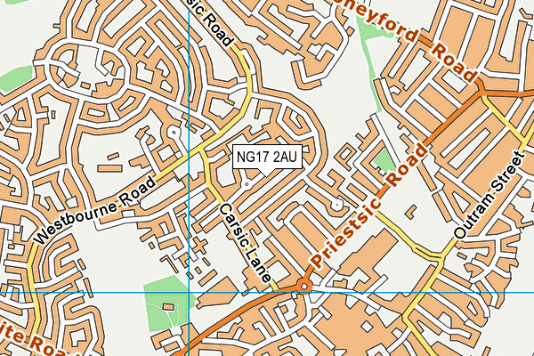 NG17 2AU map - OS VectorMap District (Ordnance Survey)