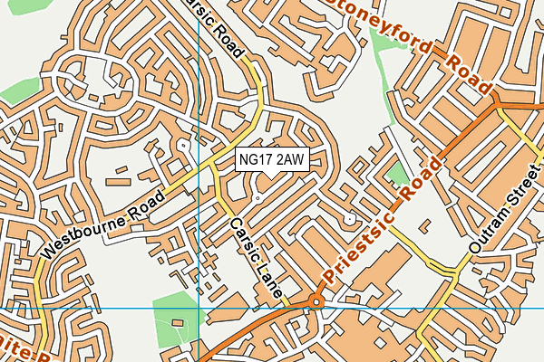 NG17 2AW map - OS VectorMap District (Ordnance Survey)