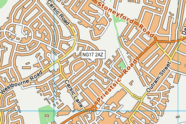 NG17 2AZ map - OS VectorMap District (Ordnance Survey)