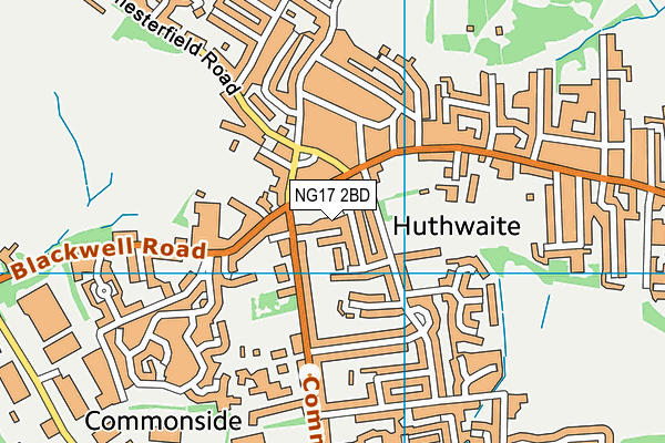 NG17 2BD map - OS VectorMap District (Ordnance Survey)