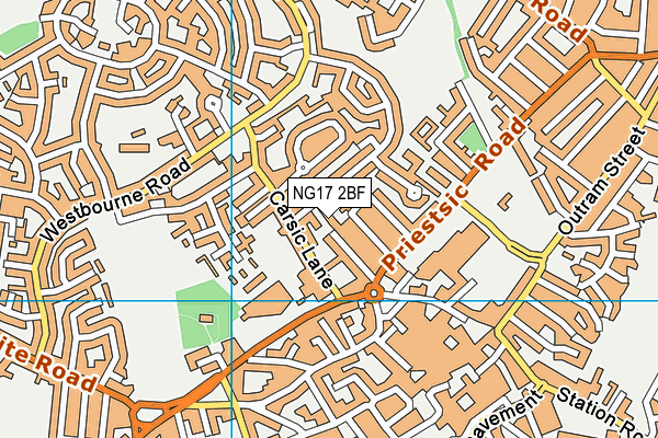 NG17 2BF map - OS VectorMap District (Ordnance Survey)