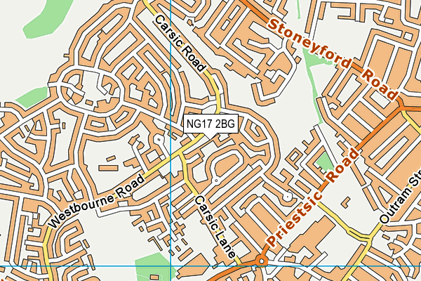 NG17 2BG map - OS VectorMap District (Ordnance Survey)