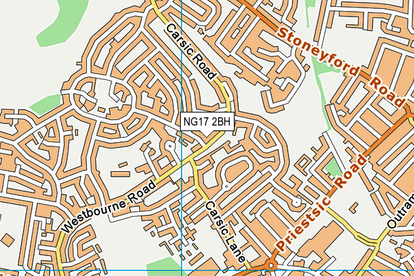 NG17 2BH map - OS VectorMap District (Ordnance Survey)