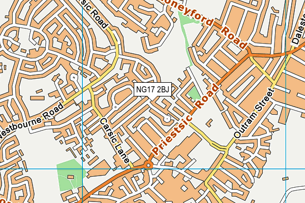 NG17 2BJ map - OS VectorMap District (Ordnance Survey)