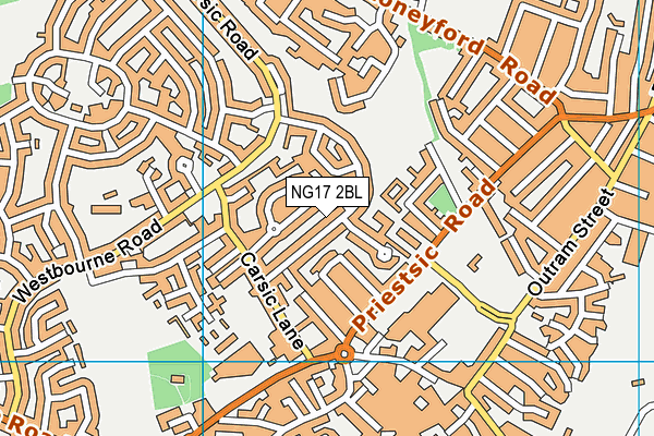 NG17 2BL map - OS VectorMap District (Ordnance Survey)